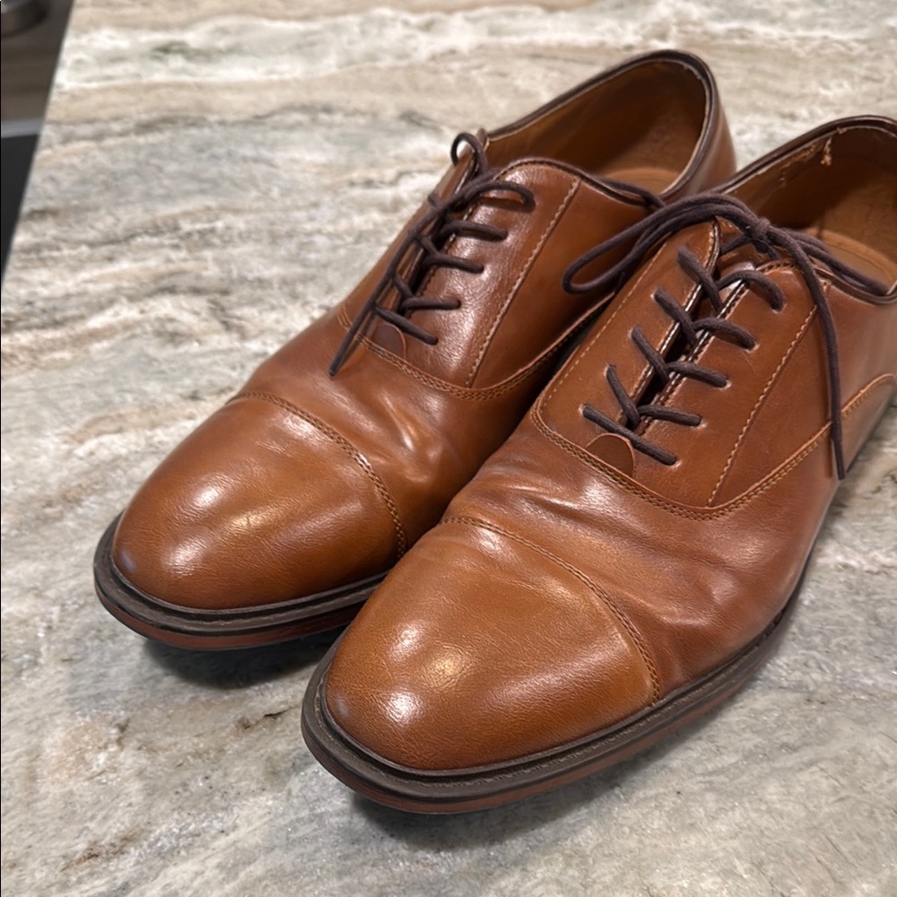 Goodfellow & Co Brown Leather Oxfords with Cap Toe